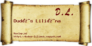 Dudás Liliána névjegykártya