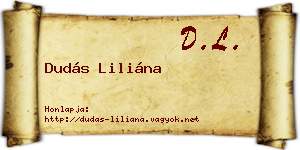 Dudás Liliána névjegykártya