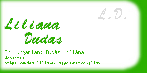 liliana dudas business card