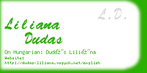 liliana dudas business card
